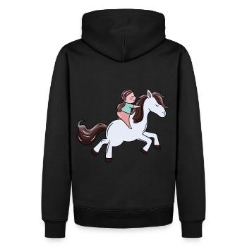 Cavalier Poney Fille Équitation Ross Poney Ferme Enfant - Sweat à capuche Premium bio Homme - noir - Dos - Nico (187cm)
