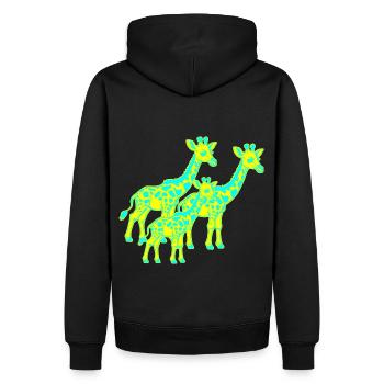 Girafe Afrique Safari Enfant Enfants Rétro Années 80 Années 90 - Sweat à capuche Premium bio Homme - noir - Dos - Nico (187cm)