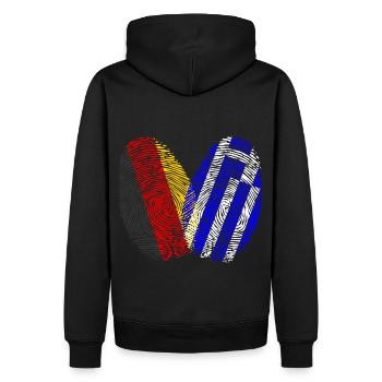 Fingerabdruck Grieche Griechenland - Männer Premium Bio Hoodie - Schwarz - Hinten - Nico (187cm)
