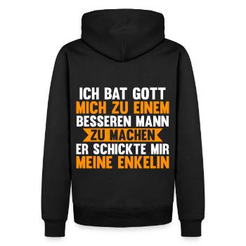 Großvater Großpapa Opi Opa - Männer Premium Bio Hoodie - Schwarz - Hinten - Nico (187cm)