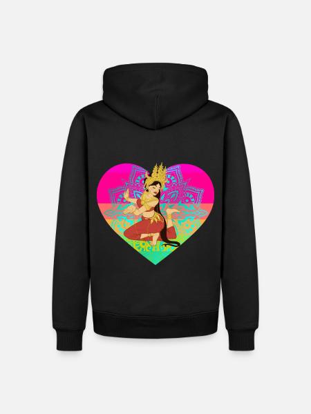 Dancer Asia India Thailand Heart Holiday - Men’s Premium Organic Hoodie - black