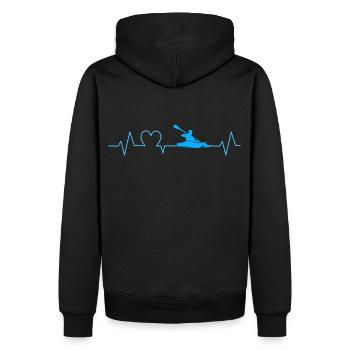 Kayak Heartbeat Gift for Kayaker - Men’s Premium Organic Hoodie - black - Back - Nico (187cm)