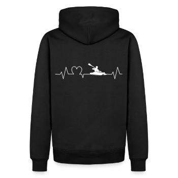Kayak Heartbeat Gift for Kayaker - Men’s Premium Organic Hoodie - black - Back - Nico (187cm)