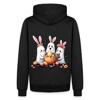 Bunny Ghosts - Men’s Premium Organic Hoodie - black - Back - Nico (187cm)