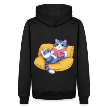 Böse Katze - Männer Premium Bio Hoodie - Schwarz - Hinten - Nico (187cm)
