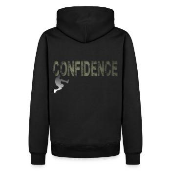 Geschenk , Mann Pulover, Hoodie, modernes Design - Männer Premium Bio Hoodie - Schwarz - Hinten - Nico (187cm)