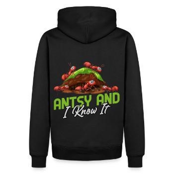Antsy and I know it - Männer Premium Bio Hoodie - Schwarz - Hinten - Nico (187cm)