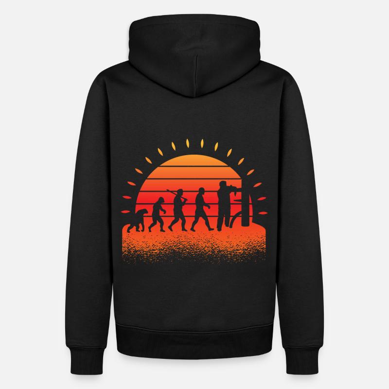 Évolution du Wing Chun - Sweat à capuche Premium bio Homme - noir