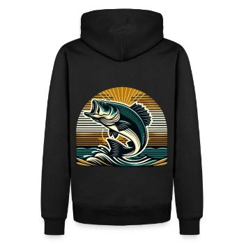 Poisson bar - Sweat à capuche Premium bio Homme - noir - Dos - Nico (187cm)
