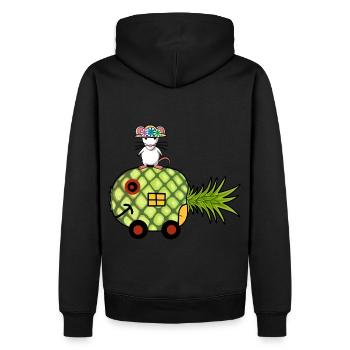 Ananas Wohnmobil Ferien Maus Reise Reisen Kind - Männer Premium Bio Hoodie - Schwarz - Hinten - Nico (187cm)