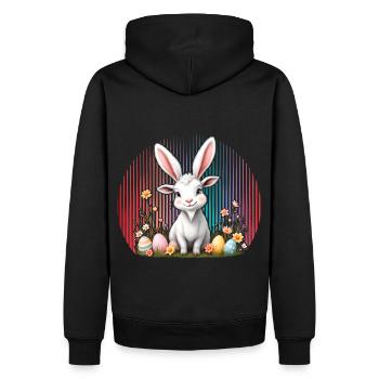 Pâques - Sweat à capuche Premium bio Homme - noir - Dos - Nico (187cm)