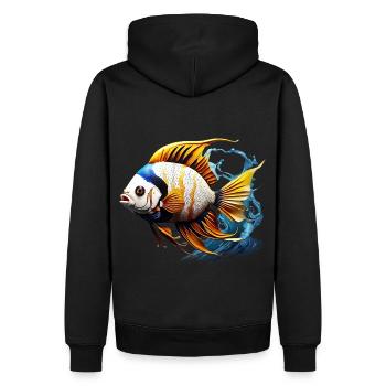 Skalar - Männer Premium Bio Hoodie - Schwarz - Hinten - Nico (187cm)