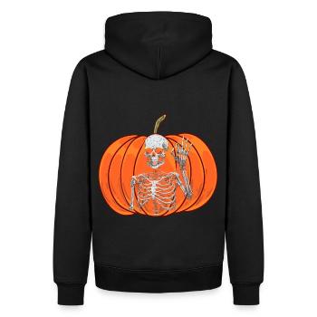 Kürbis Oktober Geist Spuk Halloween Skelett - Männer Premium Bio Hoodie - Schwarz - Hinten - Nico (187cm)