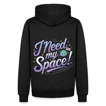 I Need My Space - Männer Premium Bio Hoodie - Schwarz - Hinten - Nico (187cm)