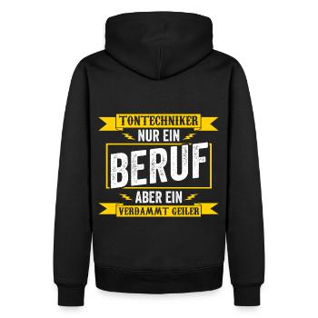 Toningenieur Tontechnik Tontechniker - Männer Premium Bio Hoodie - Schwarz - Hinten - Nico (187cm)