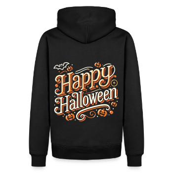 Lettrage ludique « Happy Halloween » classique - Sweat à capuche Premium bio Homme - noir - Dos - Nico (187cm)