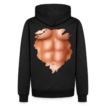 Élévation (Six Pack Edition) - Sweat à capuche Premium bio Homme - noir - Dos - Nico (187cm)