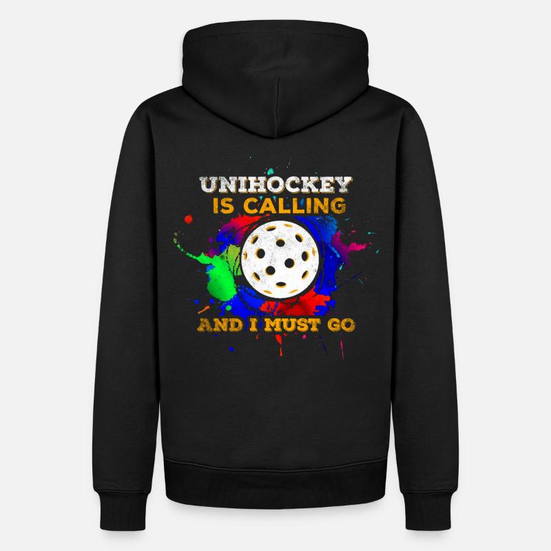 Floorball - Sweat à capuche Premium bio Homme - noir