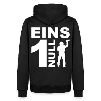 Polizei - Eins 1 Null - Männer Premium Bio Hoodie - Schwarz - Hinten - Nico (187cm)