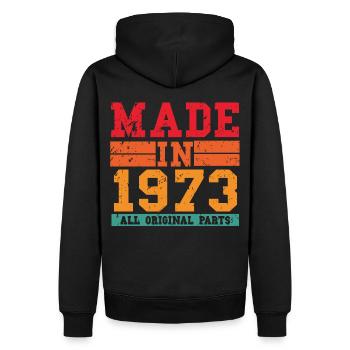 1973 Geburtstag Vintage Spruch - Männer Premium Bio Hoodie - Schwarz - Hinten - Nico (187cm)