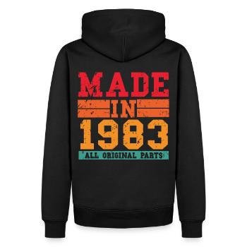 1983 Geburtstag Vintage Spruch - Männer Premium Bio Hoodie - Schwarz - Hinten - Nico (187cm)