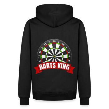 Darts King - Dart Dartspieler Dartscheibe - Männer Premium Bio Hoodie - Schwarz - Hinten - Nico (187cm)
