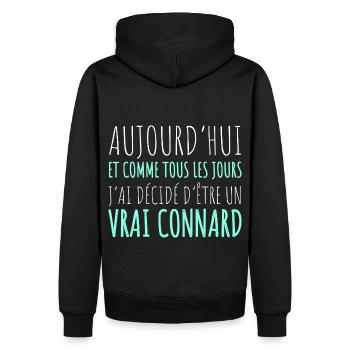 J' ai décidé d' être un vrai connard humour cadeau - Sweat à capuche Premium bio Homme - noir - Dos - Nico (187cm)