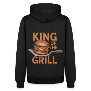 King of the Grill – Burgerpower - Männer Premium Bio Hoodie - Schwarz - Hinten - Nico (187cm)