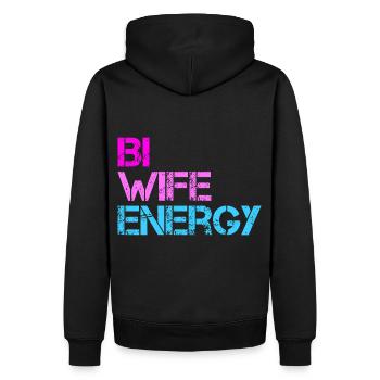 Bi Wife Energy LGBTQ - Men’s Premium Organic Hoodie - black - Back - Nico (187cm)