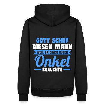 Patenonkel Pate Onkel - Männer Premium Bio Hoodie - Schwarz - Hinten - Nico (187cm)