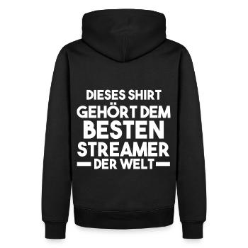 Gaming Zocken Zocker Gamer Streaming Streamer - Männer Premium Bio Hoodie - Schwarz - Hinten - Nico (187cm)