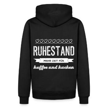 Rente Ruhestand Spruch zum Rentenbeginn Für Pensio - Männer Premium Bio Hoodie - Schwarz - Hinten - Nico (187cm)