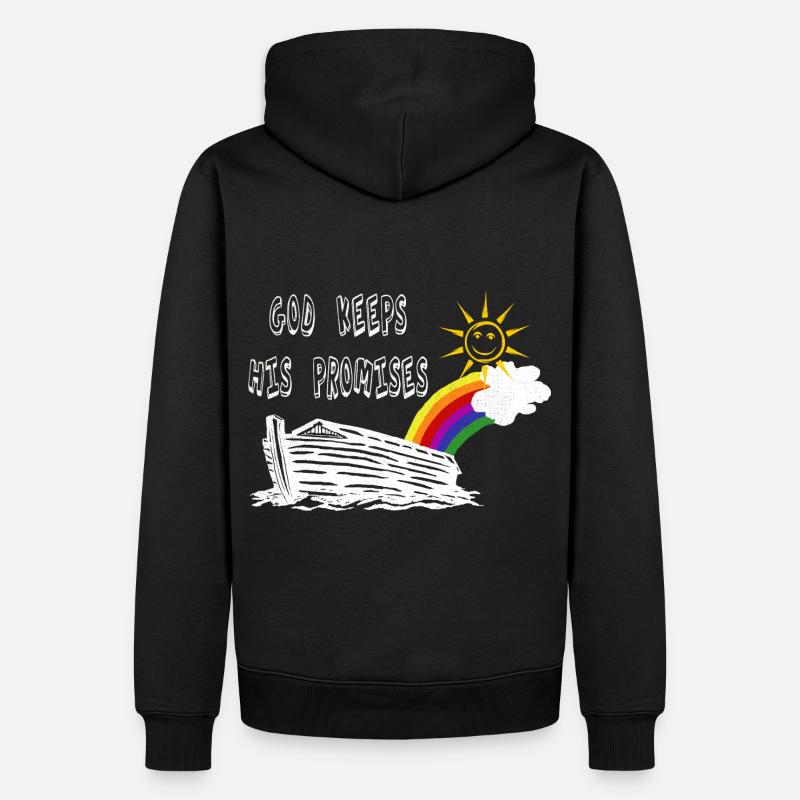 Gott hält sein Versprechen, Bibel, Arche Noah - Männer Premium Bio Hoodie - Schwarz