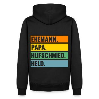 Hufbeschlagschmied Pferdeschmied Hufschmied - Männer Premium Bio Hoodie - Schwarz - Hinten - Nico (187cm)