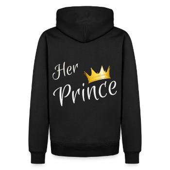 Her Prince - Ihr Prinz - Männer Premium Bio Hoodie - Schwarz - Hinten - Nico (187cm)