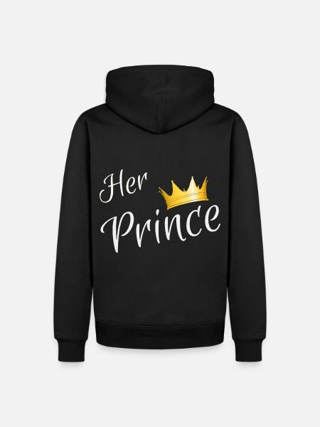 Her Prince - your prince - Men’s Premium Organic Hoodie - black
