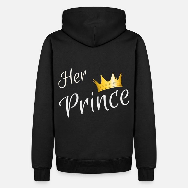 Son prince - votre prince - Sweat à capuche Premium bio Homme - noir