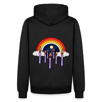 Le chagrin céleste au-delà de la mort Le deuil du dieu arc-en-ciel - Sweat à capuche Premium bio Homme - noir - Dos - Nico (187cm)
