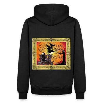 Horror Mittelalter Burg Festung Sensenmann Tod - Männer Premium Bio Hoodie - Schwarz - Hinten - Nico (187cm)