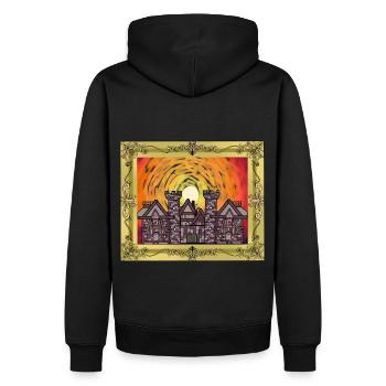 Moyen Age Château Château Forteresse Chevalier Guerrier - Sweat à capuche Premium bio Homme - noir - Dos - Nico (187cm)