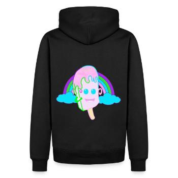 Happy Regenbogen Eis Eiskrem Kinder Fantasy - Männer Premium Bio Hoodie - Schwarz - Hinten - Nico (187cm)