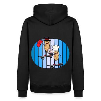 Erdnüsse Geburtstag Geburtstagsgrüße Torte Herz - Männer Premium Bio Hoodie - Schwarz - Hinten - Nico (187cm)