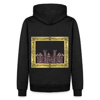 Moyen Âge, Château, Château, Forteresse, Chevalier, Roi, KIng - Sweat à capuche Premium bio Homme - noir - Dos - Nico (187cm)