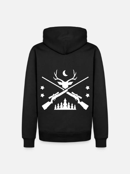 Hirschgeweih Wald - Männer Premium Bio Hoodie - Schwarz