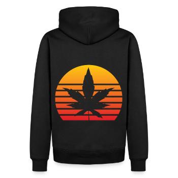 Weed Cannabis - Männer Premium Bio Hoodie - Schwarz - Hinten - Nico (187cm)