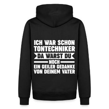 Toningenieur Tontechnik Tontechniker - Männer Premium Bio Hoodie - Schwarz - Hinten - Nico (187cm)