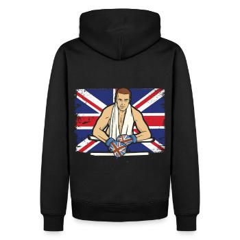 Boxe Royaume-Uni - Sweat à capuche Premium bio Homme - noir - Dos - Nico (187cm)