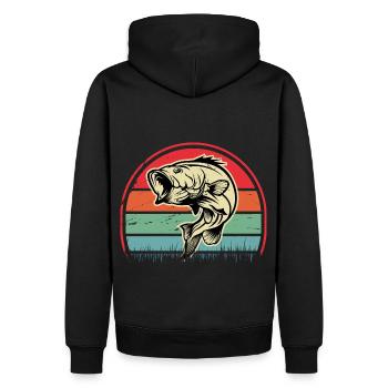 Barsch-Fisch - Männer Premium Bio Hoodie - Schwarz - Hinten - Nico (187cm)