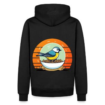 Vogelfütterung - Männer Premium Bio Hoodie - Schwarz - Hinten - Nico (187cm)