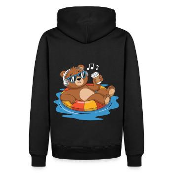 Ours froid dans la piscine - Sweat à capuche Premium bio Homme - noir - Dos - Nico (187cm)